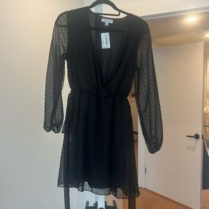Black surplice dress